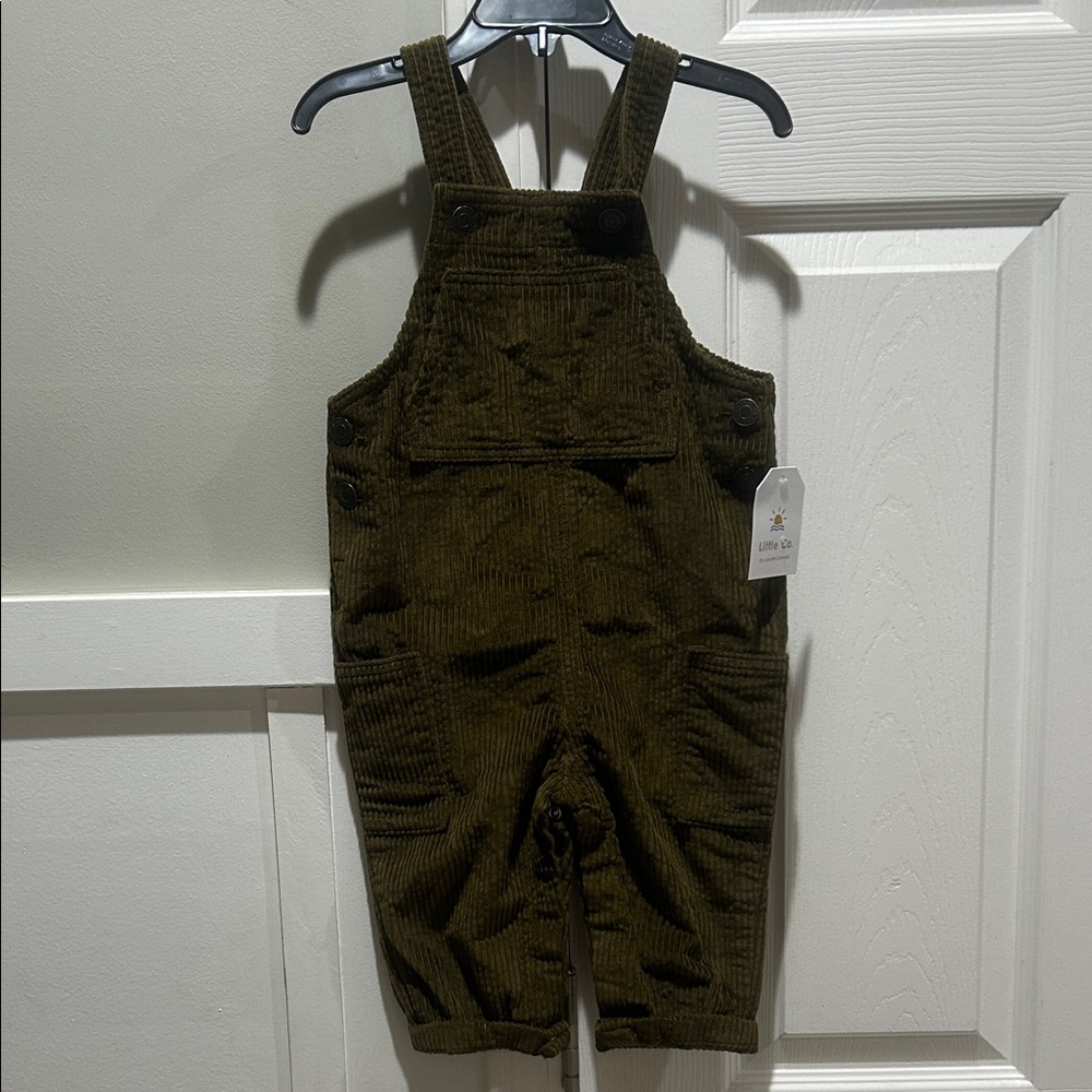 Little Co by Lauren Conrad Corduroy Overalls in Dark Olive NWT 18 months